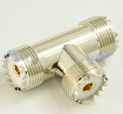 DHT Electronics Dual Cable T Connector - SO-239 to SO-239