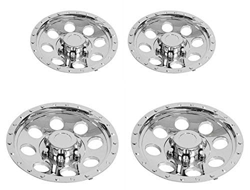 Two 12" and Two 8" ABS CHROME PLATED WHEEL COVER, HUB CAPS L8
