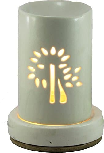 Ceramic Electric Aroma Diffuser Lamp Oil Warmer Aroma Burner Pipe Ivory C-18