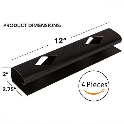 J Channel Cable Raceway with 3M Adhesive – 4 12 Inch Pieces – Large Cord and Wire Organizer Under Desk Cable Management – Cord Covers and Wire Hiders – with Hardware – TV Cable Hider Cord Concealer