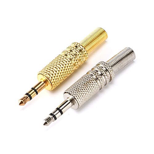 10PCS/Set 3.5mm Gold Silver Plated Headphone RCA Plug Audio Connector RCA Audio Plug Jack Stereo Headset Dual Track Headphone