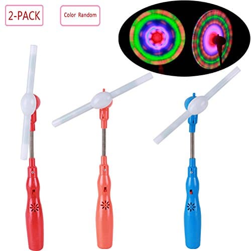 Billmill Led Color Handles Spinning Light Up Fan (2-PACK,Color Random)