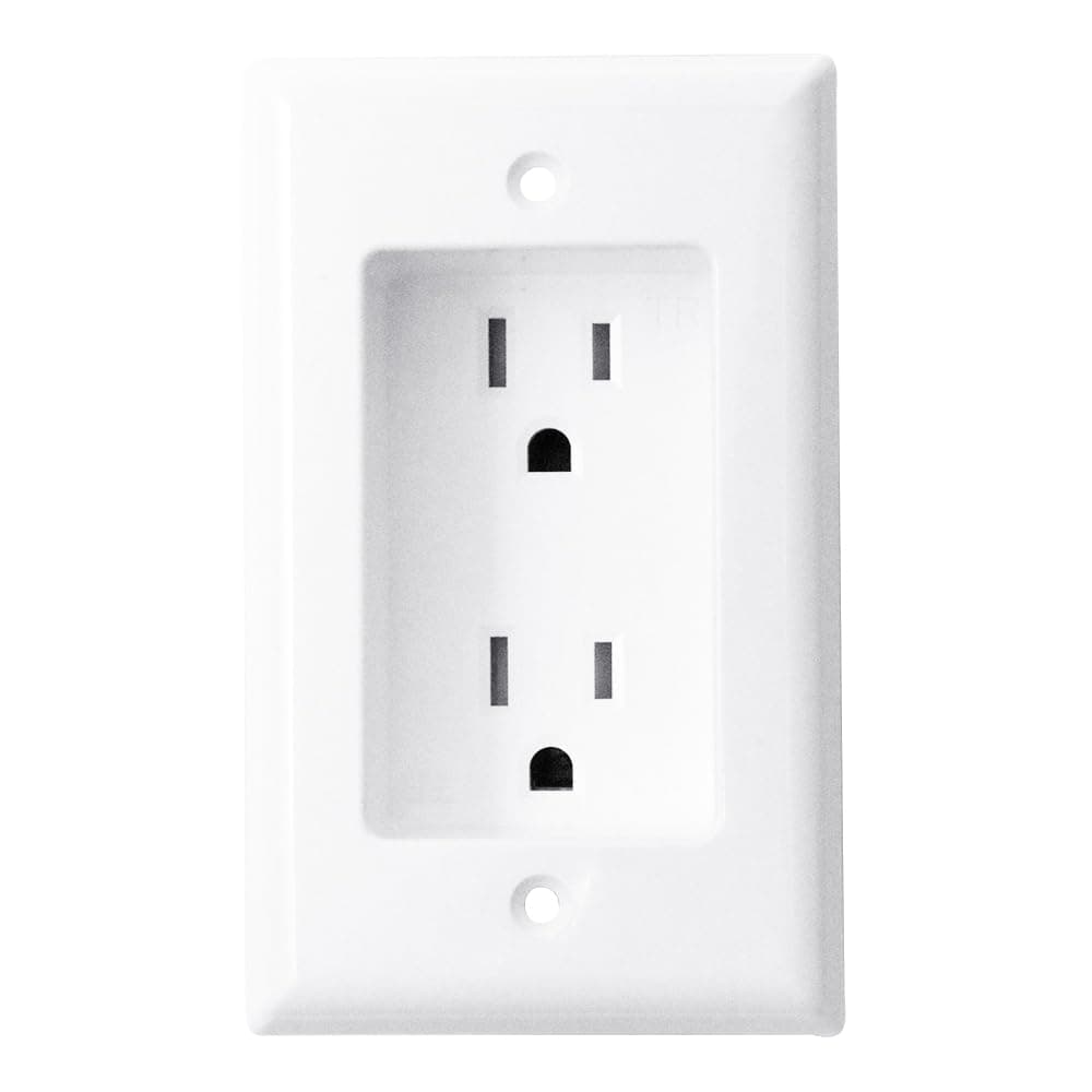 Construct Pro Single Gang Recessed Dual Power Tamper-Resistant Outlet (White)