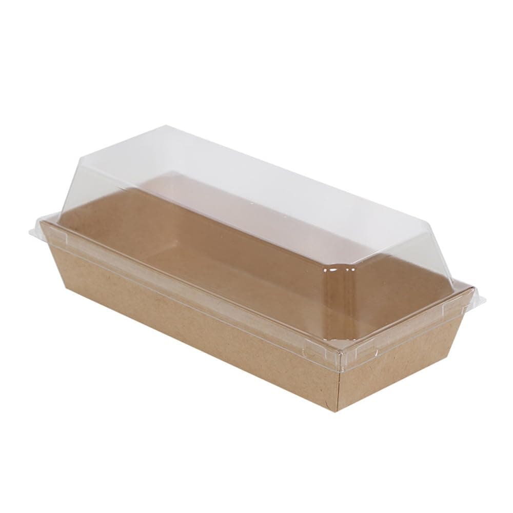 50 Pcs Paper Sandwich Boxes With Clear Secure Lids, Disposable Food Containers Bakery Boxes, Candy Chocolate Dessert Bread Cake Egg Tart Packaging (Brown), Gzxw0693