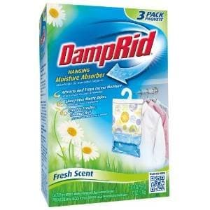 DampRid FG83 K Hanging Moisture Absorber Fresh Scent (3 Boxes of 3 bags, total of 9 Bags) by DAMPRID
