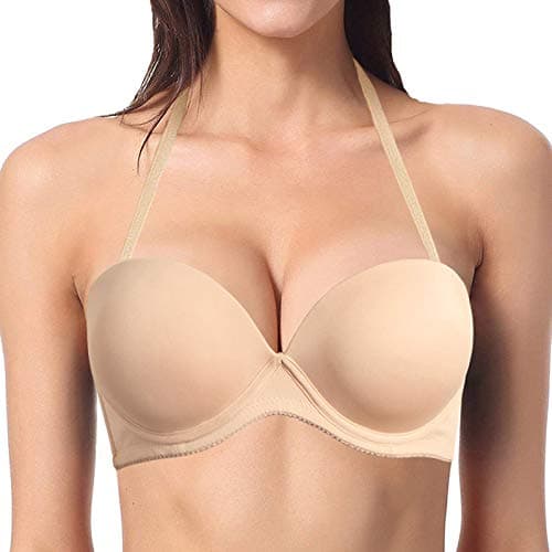 YBCG Push up Strapless Convertible Multiway Thick Padded Underwire Supportive Bra for Women's Wedding