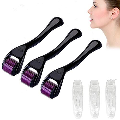 Derma Roller Cosmetic Microneedle Roller for Face, 540 Titanium Microneedles- Home Use DermaRoller Kit, Micro Needles Facial Roller Includes Free Storage Case Made by Worldzx