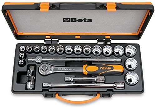 Beta 920AS/C17X 17 Piece Sockets, Extension Bar, Universal Joint, Sliding T-Handle and Ratchet Assortment in case