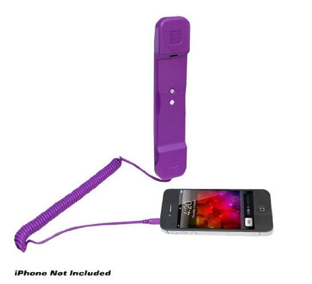 Pyle Home PITP8PUR Retro Style Pop Handset for iPhone, iPad, iPod, Android, BlackBerry, Other Cell Phones - Easy Use - Retail Packaging - Purple