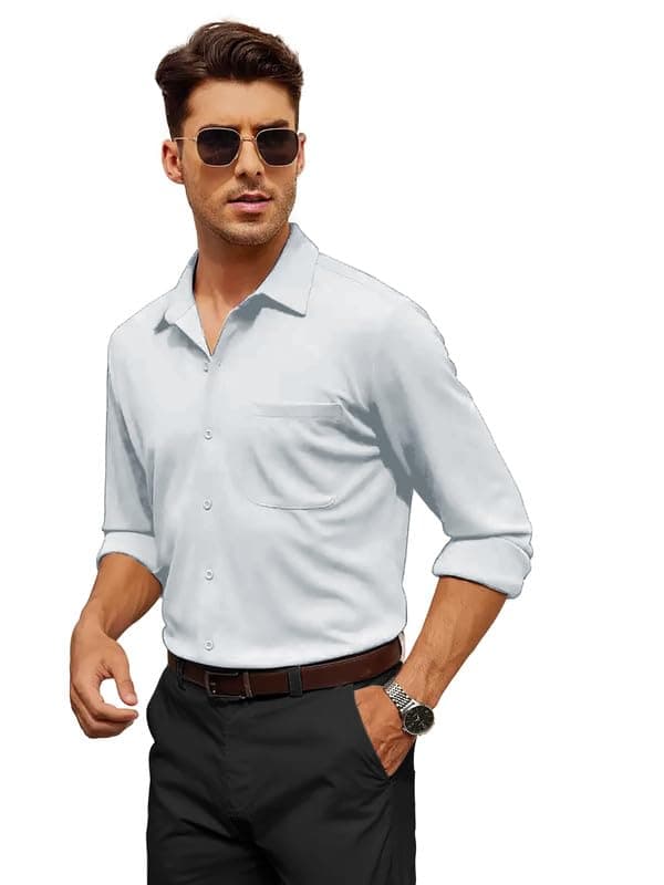 BE ACTIVEMen's Solid Slim Fit Cotton Formal Shirts || Men Stylish Shirt || Spread Collar & Full Sleeves || Timeless Style & Comfort