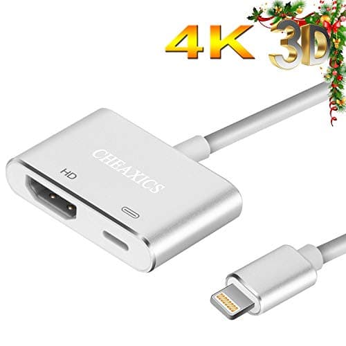 CHEAXICS Compatible with Phone X 8 7 6 5 Pad Pod HDMI Cable, Digital AV Adapter, 2018 Latest Plug and Play 1080P Audio AV Connector