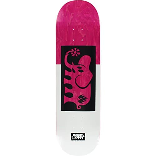 Black Label Elephant Block Out Skateboard Deck 8.5 WHT/Grey/ASST w/Mob Grip