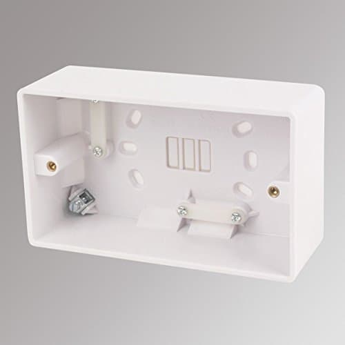 LAP 2-Gang Surface Pattress Box w/ Cable Clamp & Earth Terminal White 50mm by LAP