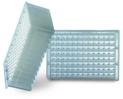 780271 Natural Polypropylene MASTERBLOCK Storage Plate, 96 Deep Well, Sterile, Square Wells, Conical Bottom (Pack of 50)