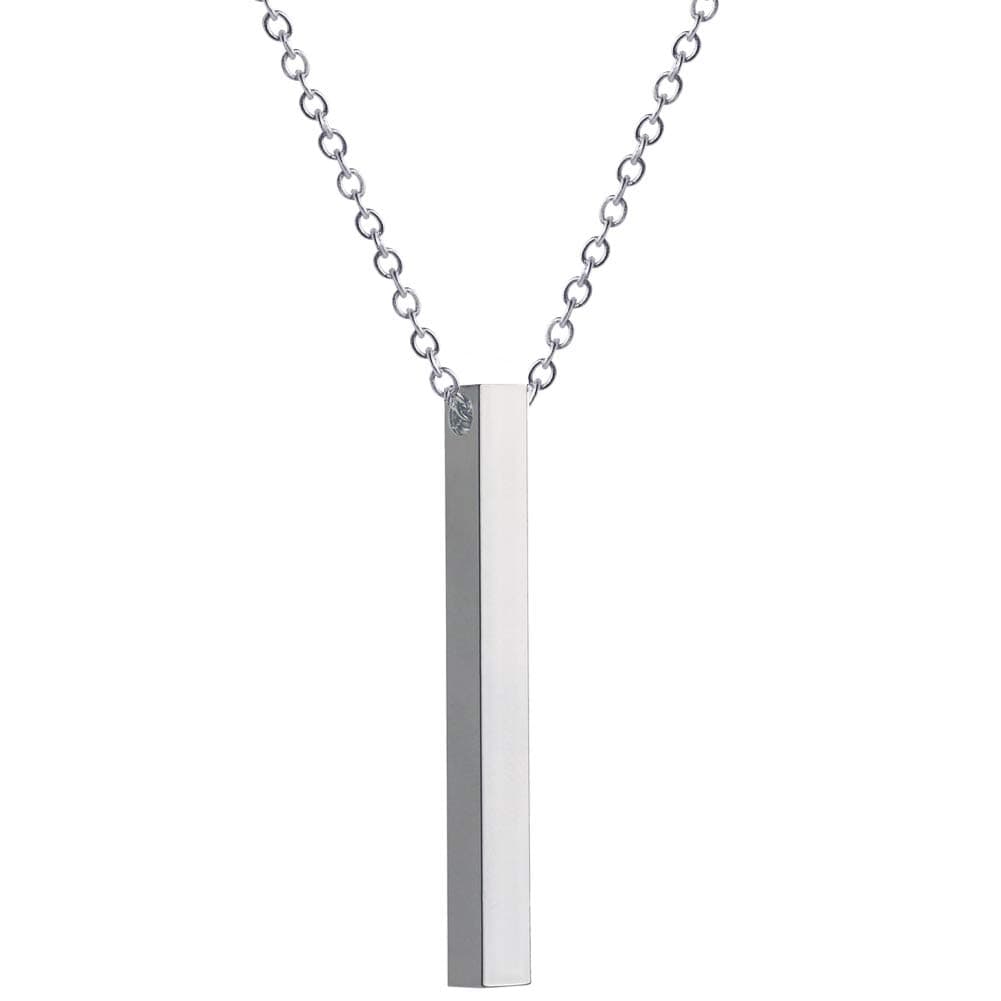 Chen Han jewelry Personalized Name Vertical Bar Necklace Custom Coordinate Stainless Steel Chain Women Cuboid Necklace
