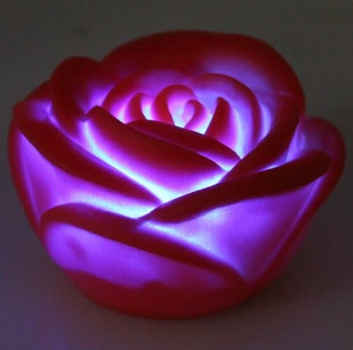 Seven Color Changing Light Rose Shape Small LED Novelty Lamp (Red)