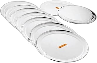 Shri & Sam Stainless Steel High Grade Shagun Dinner Plates (9 Pieces)