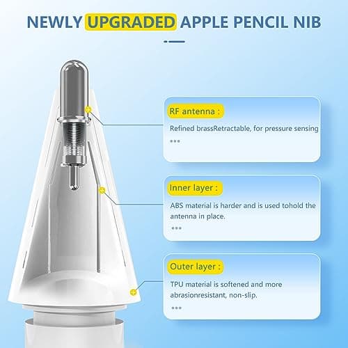 8 Pack for Apple Pencil Tips,Upgraded Replacement Pencil Nibs for Apple Pencil 2nd Generation and Apple Pencil 1st Generation,Accessories Compatible with Apple Pencil 2 Generation iPad Pro Pencil Tips