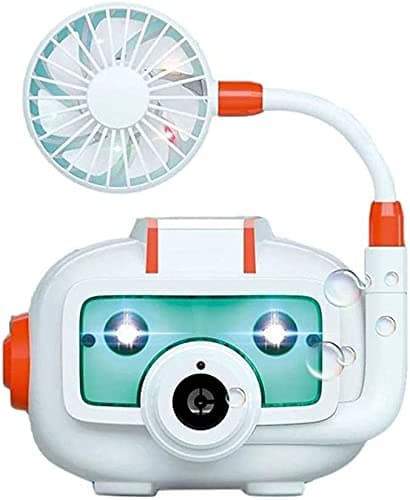B&K Automatic Funny Bubble Machine for Kids, Toddlers with Bubble Solution Refill, Camera Bubble Toys with Music, Lights, Fan for Indoor and Outdoor Games, Summer (OFF WHITE)