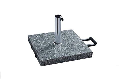 QF PLUS Parasol Base Granite Saturn with Handle and Wheels 40 kg for Pipes of 38/48 mm