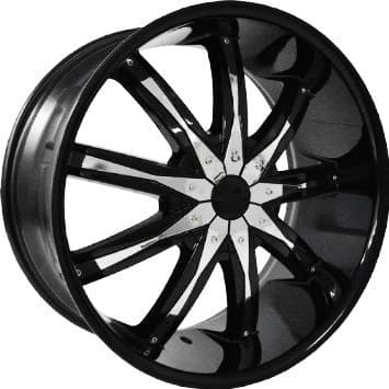 26" Inch Dcenti DW29 Black Chrome Inserts Wheels Rims Only | Set of 4 | Includes Free Wheel Club LA T-Shirt | Fits Chevy Ford GMC Cadillac Dodge Toyota Lincoln Trucks