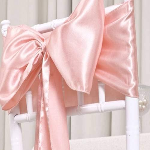 STANLE TRANDS New Satin Polyester Chair Sashes / Bow for Decorative of Wedding Party Birthday Venue Reception for All Events Decoration (10, Blues Pink)