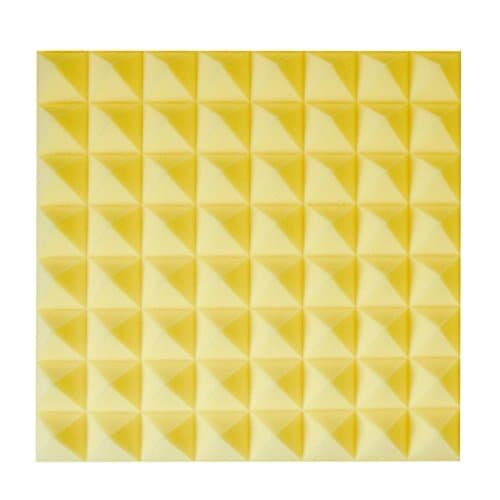 Aurica Yellow Pyramid Shaped Acoustic Foam Panel 2' x 2' x 2" Single