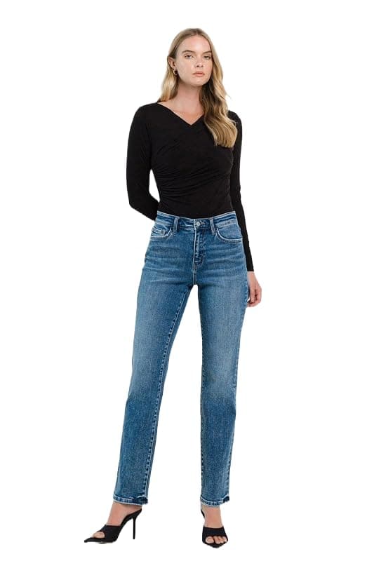 Flying Monkey Women's High Rise Straight Jeans