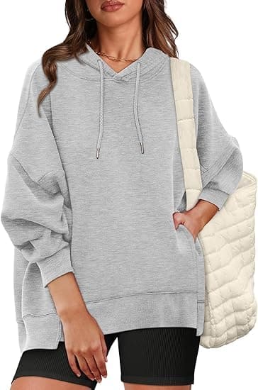 Geifa Womens Oversized Hoodies Sweatshirt-Pullover Sweatshirts with Pockets Fall Outfits 2024 Grey