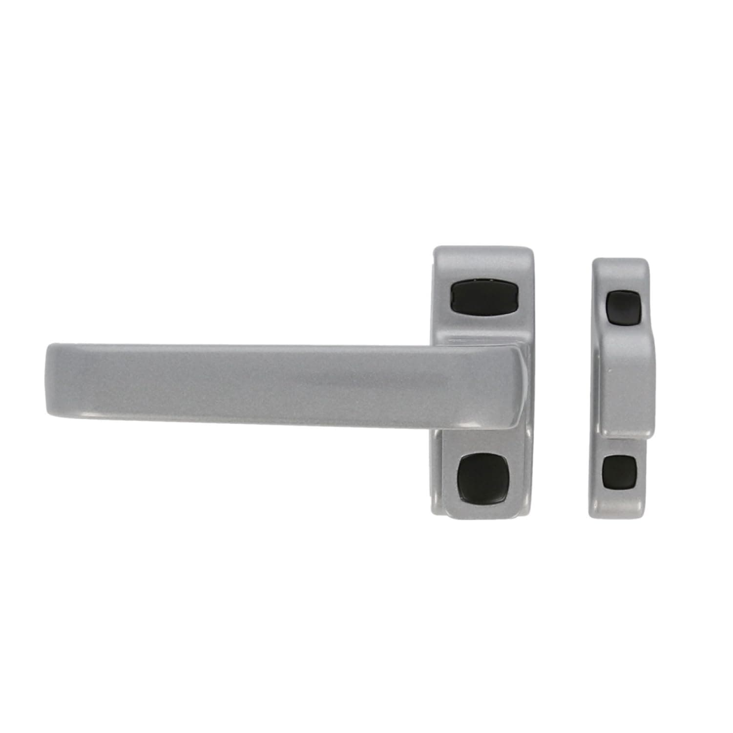AmigGamma Locking Handle | Aluminium Silver | Left-Handed Rosette Design | Interior Doors & Windows | 122x70mm, Silverleft, 256x48, Aluminium
