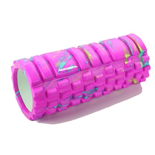 Aerobica Foam Roller High Density EVA Hollow Grid, for Deep Tissue Massage - Ideal for CrossFit, Yoga & Pilates WITH FREE Carrying Bag (Pink camouflage)