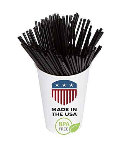 Coffee Stir Sticks, Bulk Straws: (Black, 5.25", Plastic): 10,000ct
