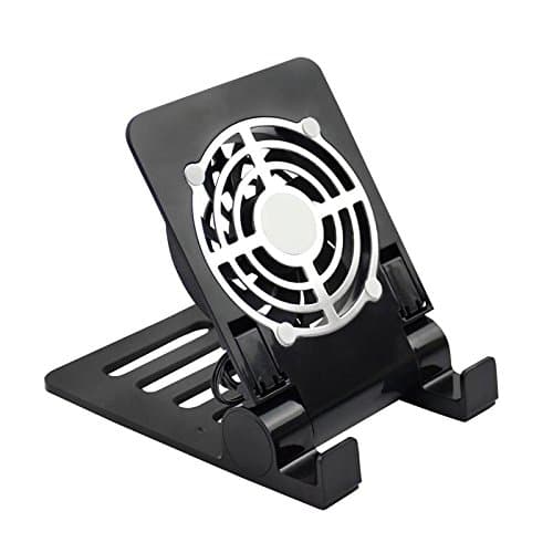 PerGrate USB Desk Phone Fan Quiet Cooling Pad Radiator with Foldable Stand for iPhone iPad Tablets Laptops