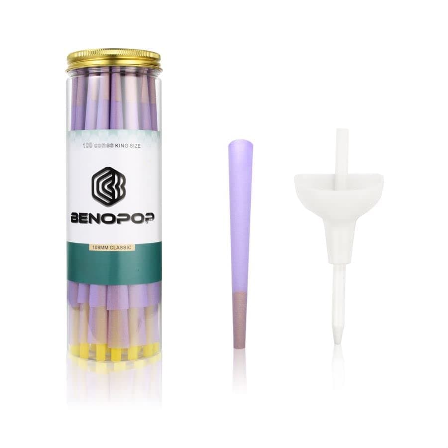 Purple Pre Rolled Cones | Classic King Size Cones |100 Pack（4.2inches/108mm）| Pre-Rolled Cones | Pre Rolls | Rolling Papers Cones | Rolling Paper with Tips | Purple rolling paper|