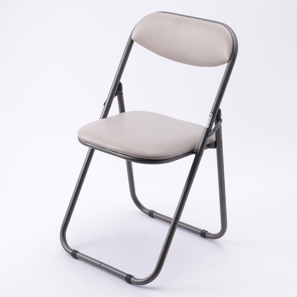 CAINZ Folding Chair, Width 17.7 inches (450 mm) Depth 18.5 inches (470 mm) Height 30.3 inches (770 mm) Mocha, Conference Use, Stylish, Compact, Backrest, Indoor, Portable, Pipe, Meeting Chair