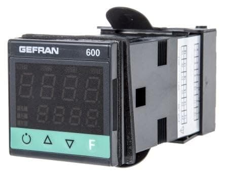 Gefran 600 PID Temperature Controller, 48 x 48 (1/16 DIN) mm, 2 Output Relay, 100 V ac, 240 V ac Supply Voltage ON/OFF