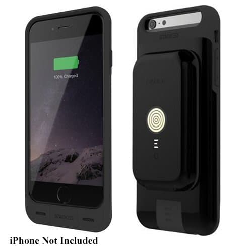 STACKED Wireless Magnetic Charging Kit for iPhone 6 6s w/ 2X Magnetic Power Pack - Black