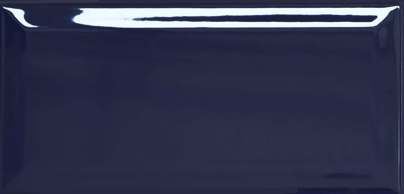 Metro Navy Blue Ceramic Wall Bathroom Tile Subway Brick Effect 100mm x 200mm Bevelled Edge Kitchen Tiles Gloss Finish 1m2 Box of 50