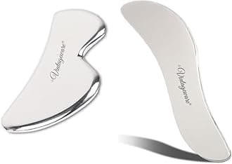 Vintageware® Stainless Steel Gua Sha Tool Combo – B-Shape & S-Shape Massage Tools for Chiropractic, SPA & Physical Therapy | Relieves Back & Muscle Pain | Medical Grade 304 Stainless Steel