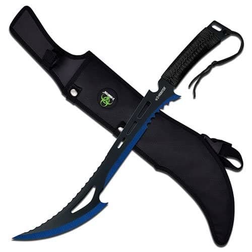 Zombie Killer Machete Full Tang Slasher Sword - Blue Edge
