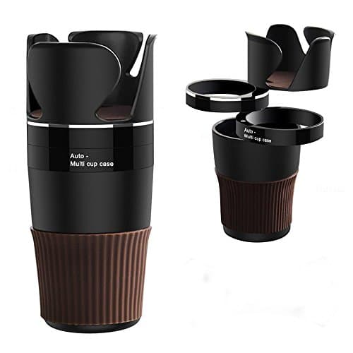 JAUTO Car Cup Holder Storage Organizer 5 in 1 Multifunction Cup Holder Adjustable Drink Cell Phone Holder