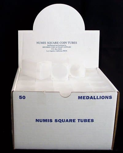 Numis 50 Square Coin Tubes for 20 1 oz Silver Rounds or Medalians