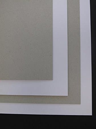 PROTECTAFILE5 x A1+ White One Sided Greyboard Craft Card 2000mic 2mm (Pic Shows Front & Reverse)