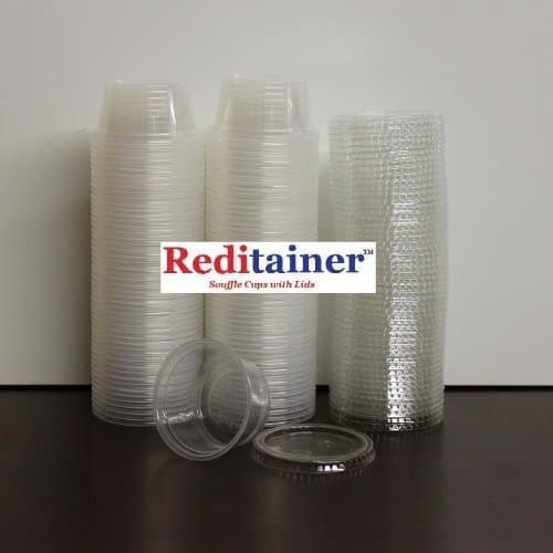 Reditainer - Plastic Disposable Portion Cups - The Perfect Souffle Cup (2 Ounce, Package of 500 Cups With Lids) by Reditainer