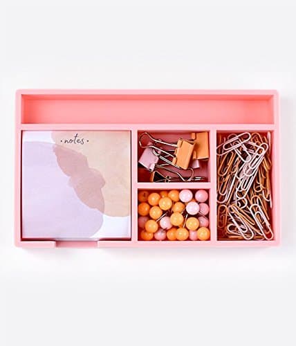Pink Watercolor Desk Organizer