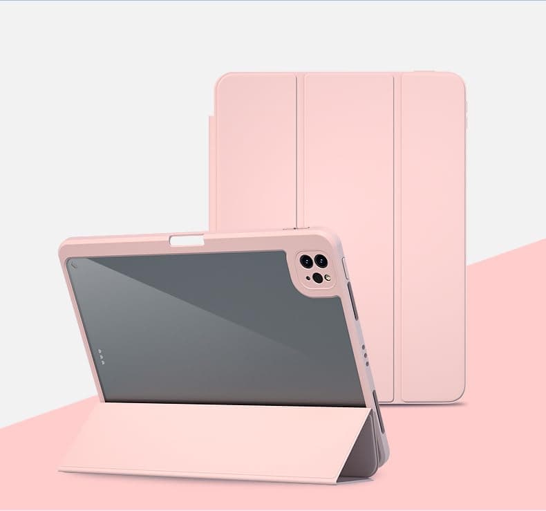 for Samsung Galaxy Tab A 8.0 Case 2019 SM-T290/T295 Smart Case, Detachable Magnetic Cover,with Clear Transparent Back and Pencil Holder, Auto Sleep/Wake,Pink