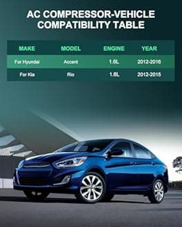 Scitoo A/C Compressor FIT (977011R100) Hyundai Accent 12-16 Kia Rio 12-15 CO 20765C
