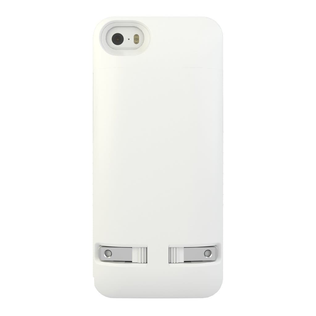 Prong PocketPlug Case - Protective Case with Built-in A/C Charger for iPhone 5/5s - White