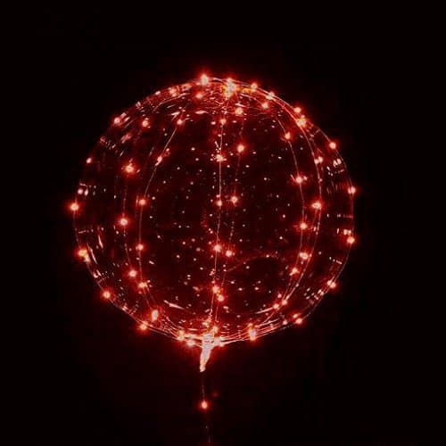 18 Inch 3 PCS Led Light Up BoBo Balloon, Warm White/ Red/ Pink colors, Fillable Transparent Balloons with Helium, Great for Party, House Decorations, Wedding and Party Decoration- Lasts 72 hours (Red)