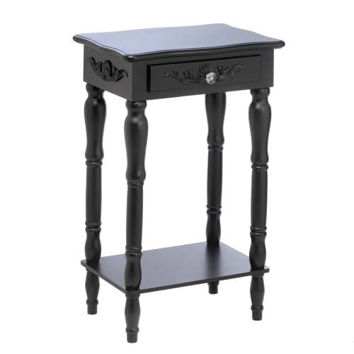 Accent Plus Side Tables, Side Tables Living Room Black - MDF and Pine Wood